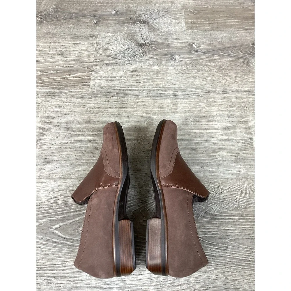 Naot Angin Velvet Womens 39 8 Brown Leather Slip On Casual Comfort Loafers Shoes